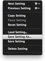 Plug-In Preset Menu