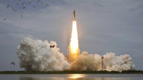 Space shuttle Atlantis launching